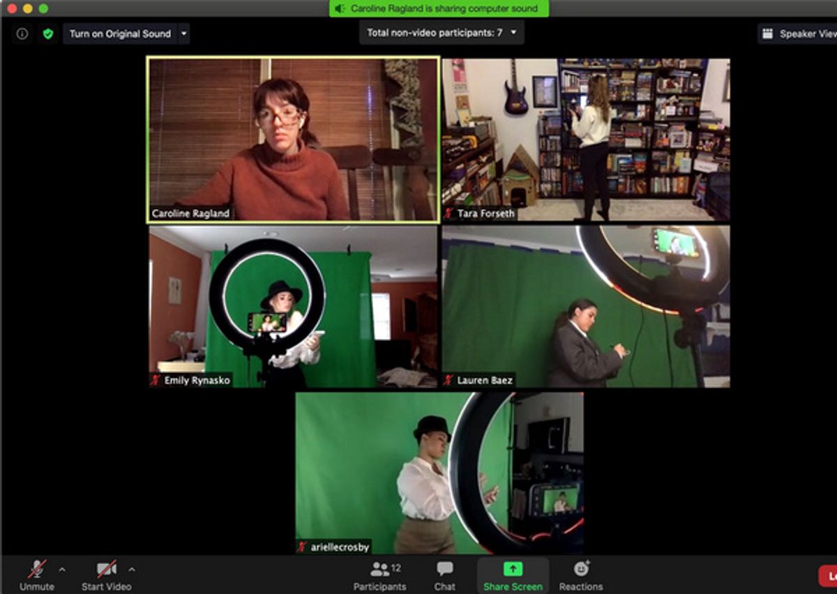 Choregraphy rehearsal over Zoom at THE AVIATRIX: A New Musical Wraps Filming
