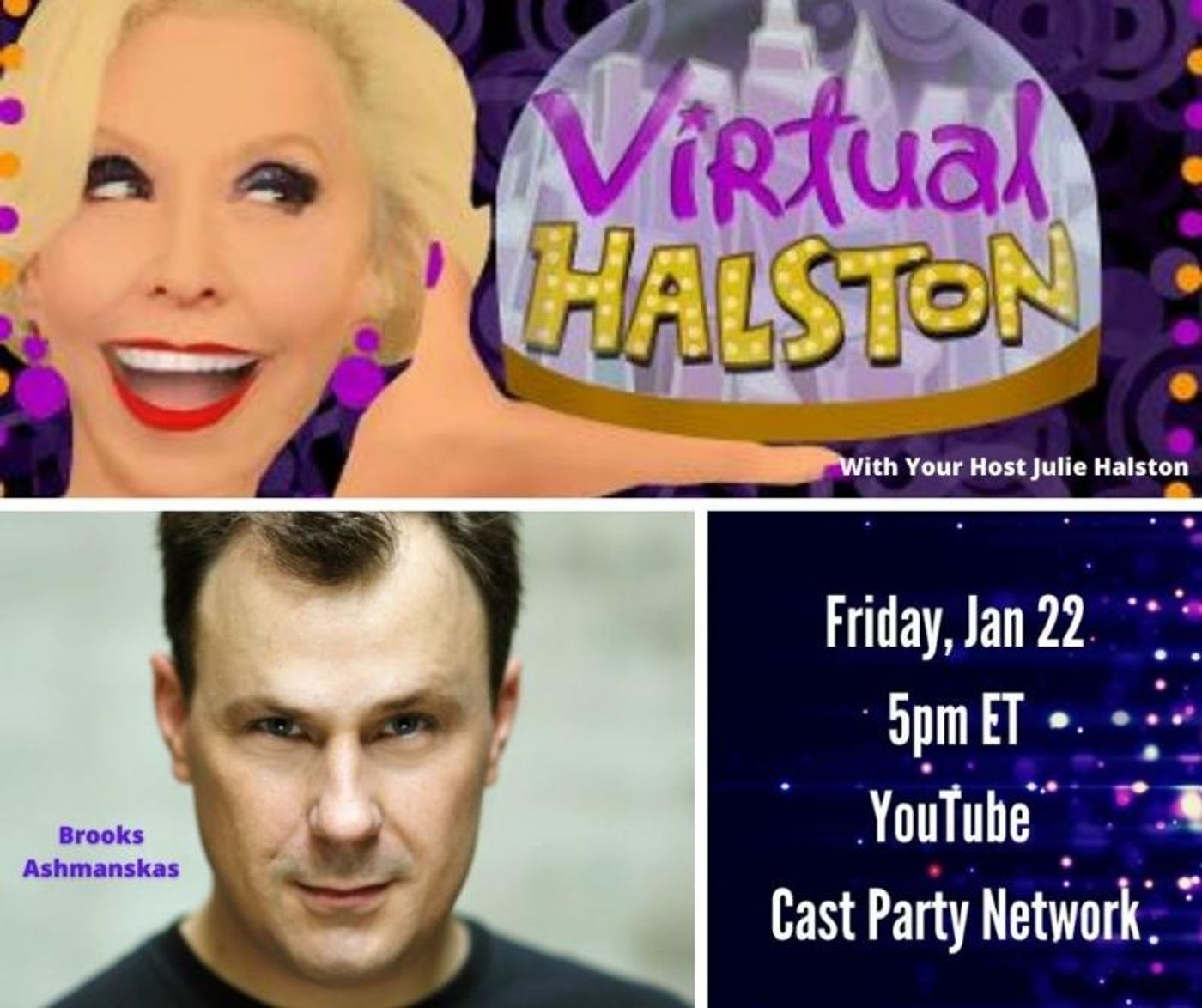 BWW Previews: Julie Halston Plus Brooks Ashmanskus Equals Big Laughs for January 22nd VIRTUAL HALSTON  Image