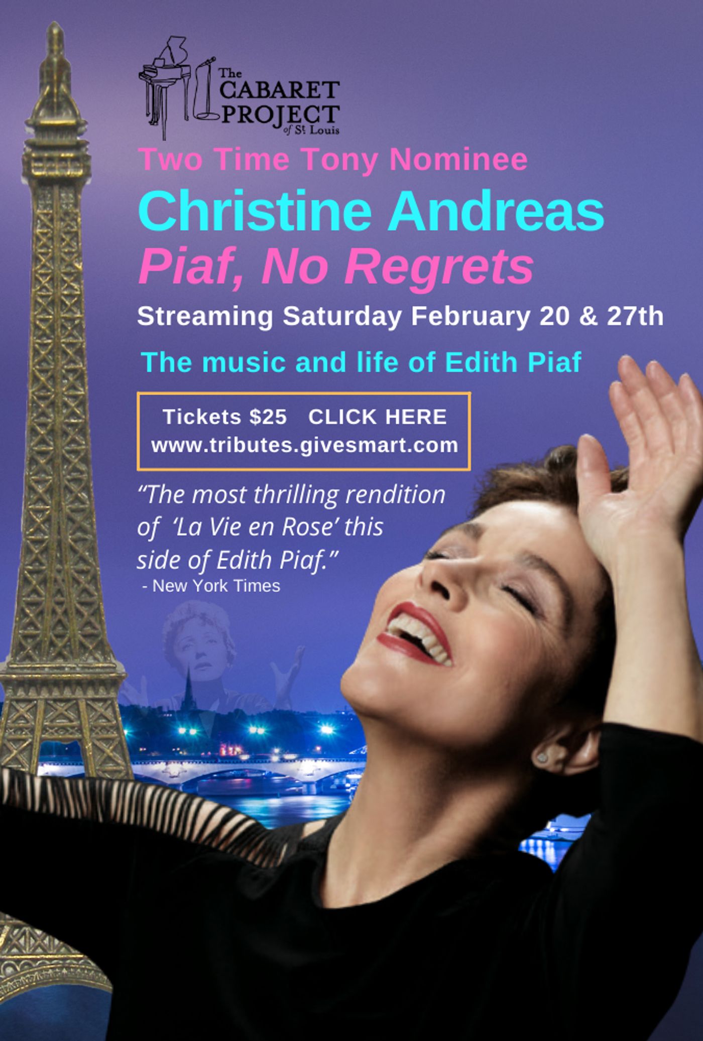 Review: CHRISTINE ANDREAS: PIAF, NO REGRETS from The Cabaret Project Of St. Louis Hits Every Spectacular Note Possible  Image