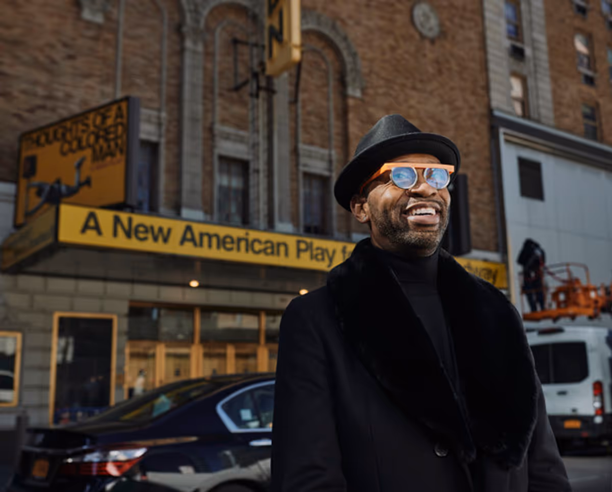 Steve H. Broadnax III at The THOUGHTS OF A COLORED MAN Marquee Goes Up at the Golden Theatre
