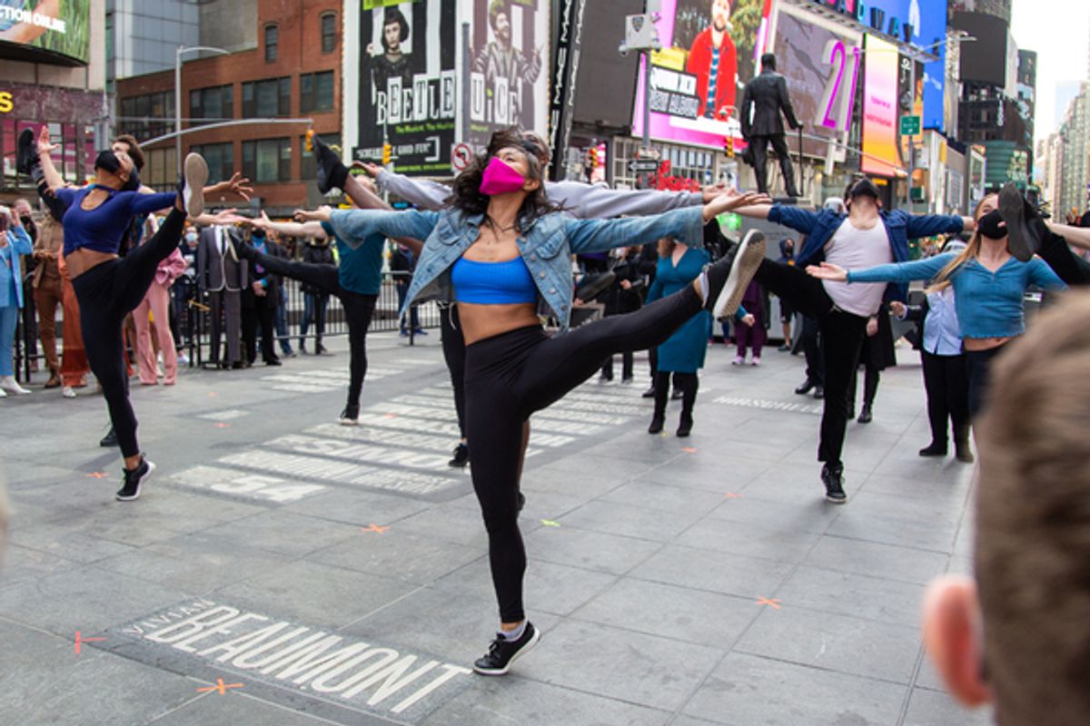 'We Will Be Back' performers at Go Inside 'We Will Be Back'- A Broadway Celebration in Times Square!