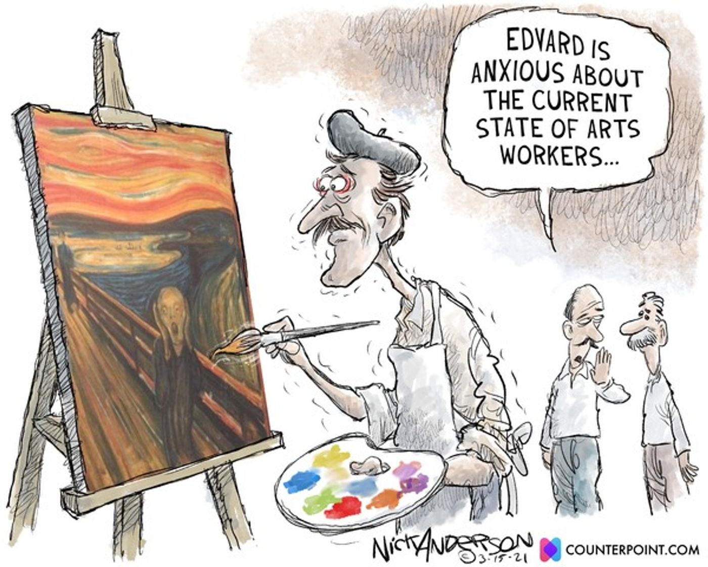 Check Out Political Cartoons From Be An #ArtsHero & Counterpoint's '100 Days of Art & Activism' Partnership  Image