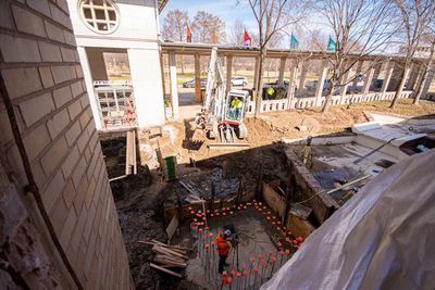 Construction at The Muny's administrative building Photo