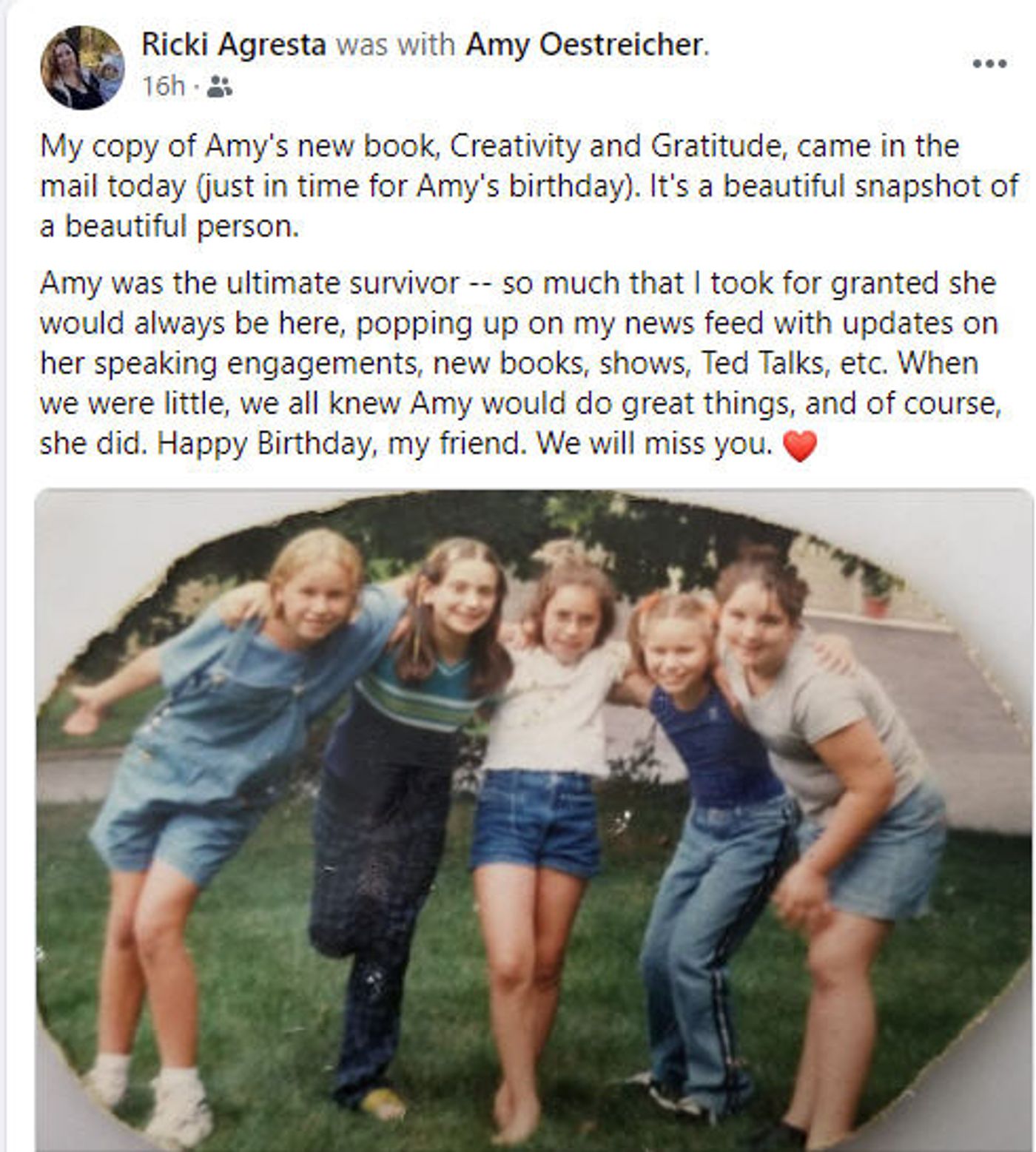 Feature: Remembering Amy Oestreicher - A Woman of Substance and An Artist With A Mission  Image