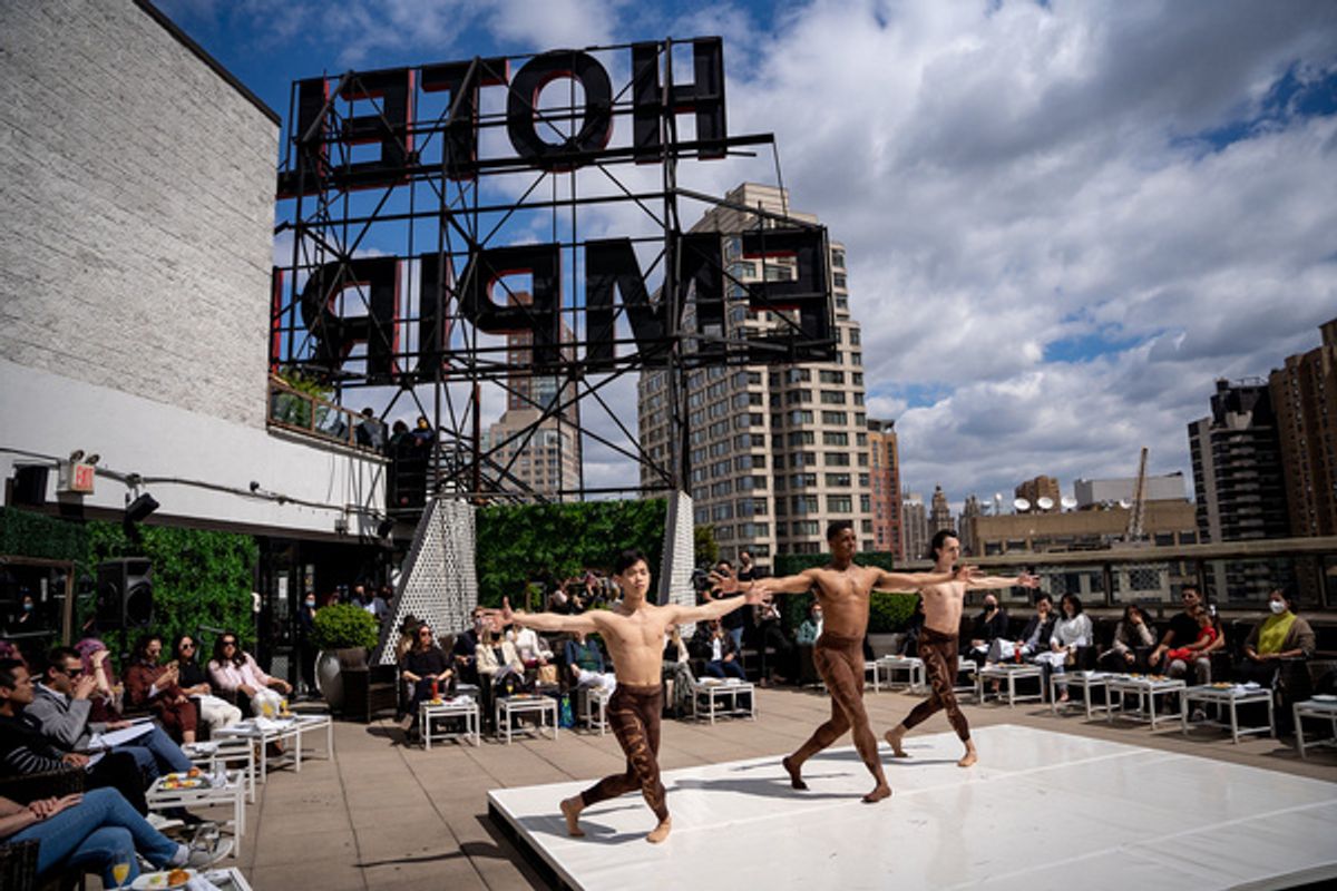 New York City Ballet dancers KJ Takahashi, Christopher Grant and Spartak Hoxha dance David Fernandez''s Vitruvian Man     Photo by Jonathan Breton at 