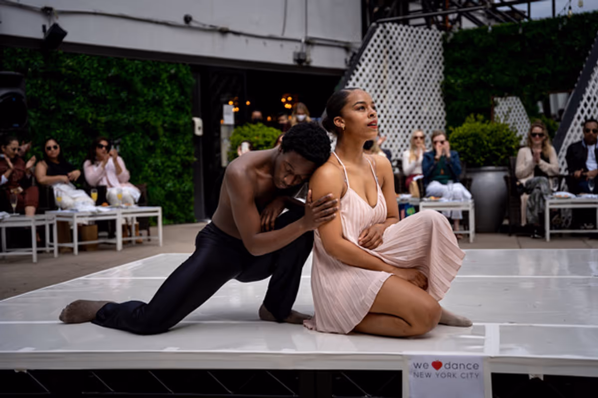 Ailey II artists Amar Smalls and Maggy van den Heuvel perform their own choreography, So Far Away.      Photo by Jonathan Breton at iHeartDance NYC Soars on an Uptown Rooftop Bringing Dance Back To Life