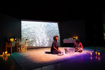 Becci Davis and son Noah in WHOSE NAME WAS WRIT IN WATER at The Wilbury Theatre Group Photo