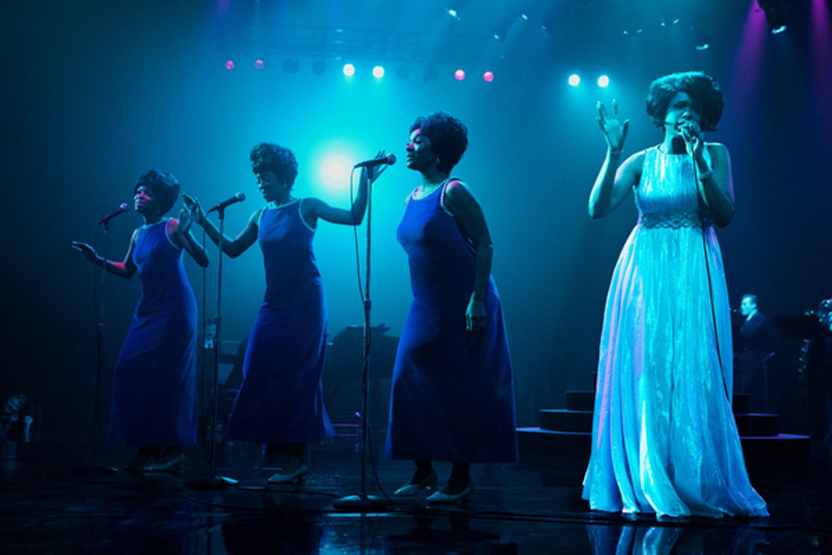 (l-r.) Brenda Nicole Moorer stars as Brenda Franklin, Hailey Kilgore as Carolyn Franklin,
Saycon Sengbloh as Erma Franklin and Jennifer Hudson as Aretha Franklin at 