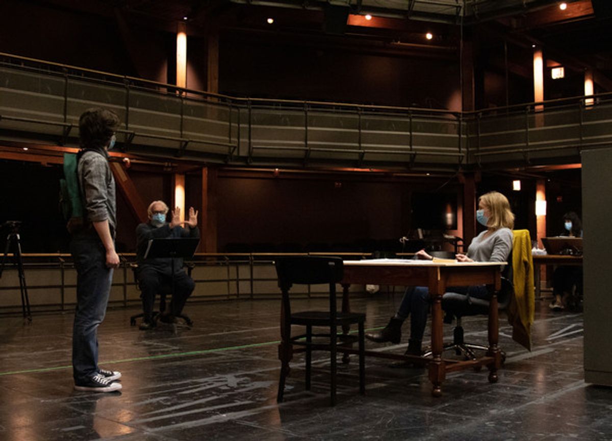 John Drea, Director Robert Falls and Mary Beth Fisher  at 