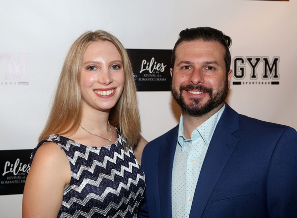 The Drama Company Executive Director Sara Lauren and Director Andrew Benvenuti at Go Inside Opening Night of the Drama Company NYC's LILIES