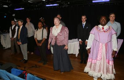 The Cast takes the opening night curtain call Photo