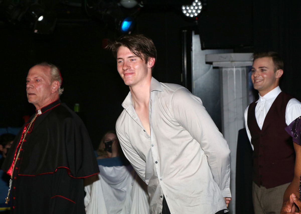 Marc Verzatt, Hartley Parker and Grant Hale at Go Inside Opening Night of the Drama Company NYC's LILIES