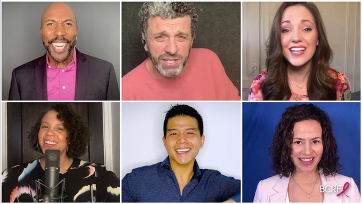 Eric Jordan Young, Bradley Dean, Laura Osnes, Shayna Steele, Telly Leung and Mandy Gonzalez at 