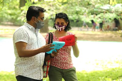 Devanand Janki and Playwright Nandita Shenoy. Photo