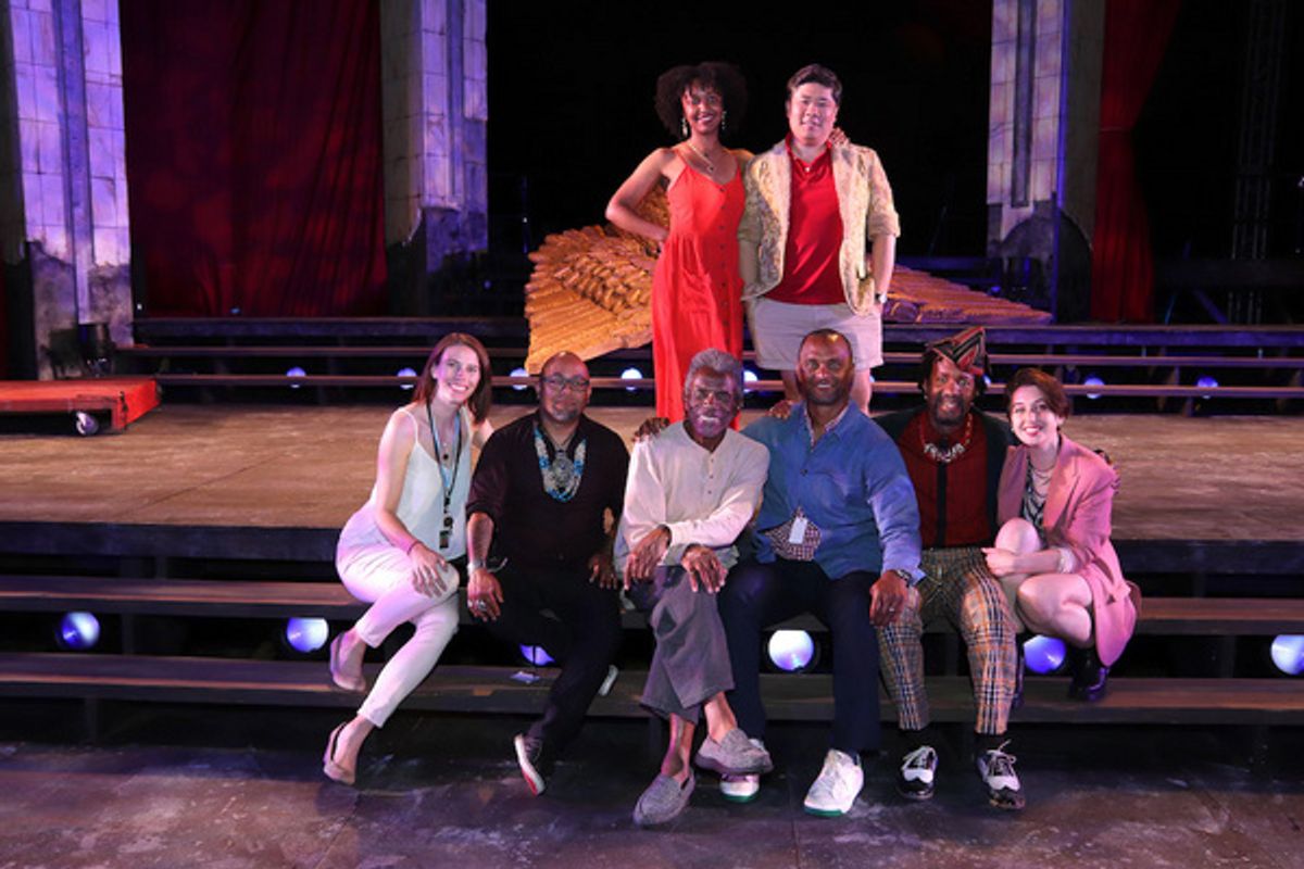 Seated: Emilee Buchheit, David R. Molina, Andre De Shields, Carl Cofield, Allen Gilmore, Sam Hayes. Standing: Mika Eubanks, Wilson Chin at 