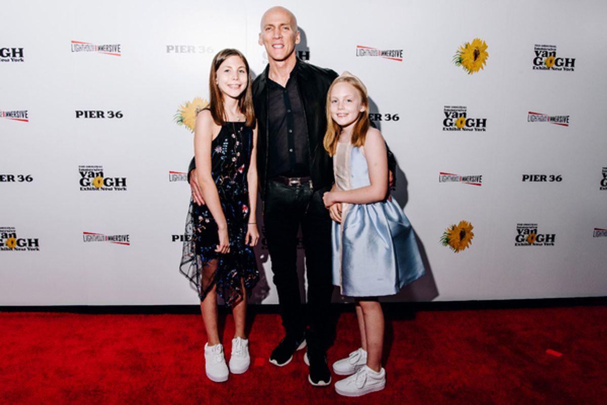 David Kirsch and daughters Francesca and Emilia at 