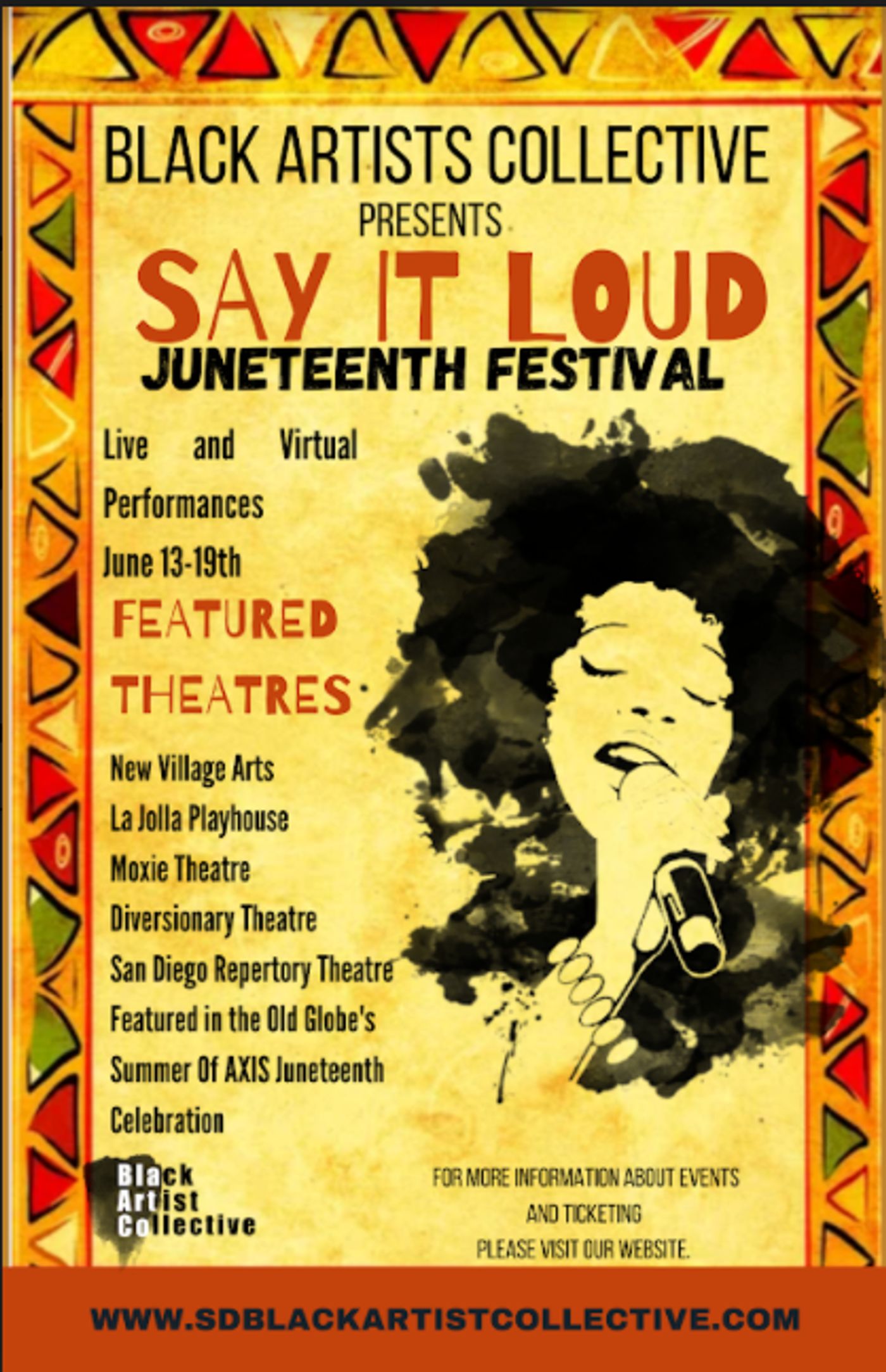 Interview: Joy Yvonne Jones And Rich Soublet II from San Diego Black Artist Collective talk about the SAY IT LOUD FESTIVAL June 13 - 19  Image