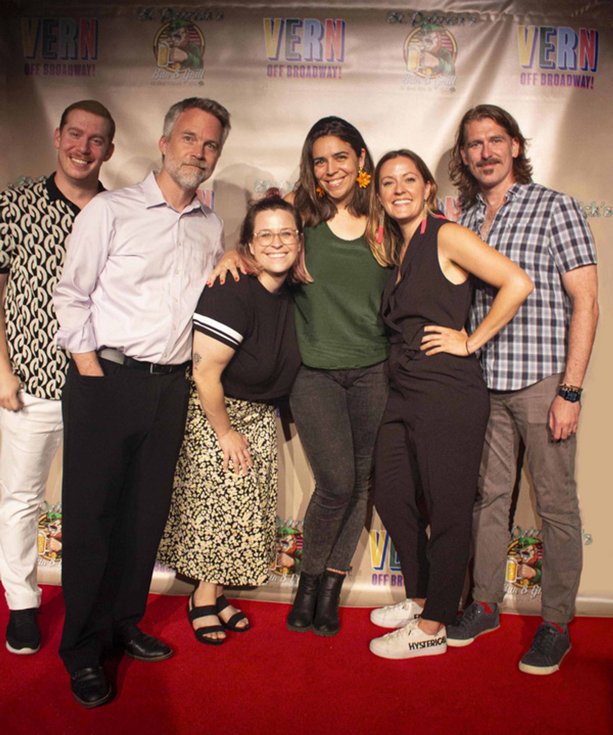 The cast at VERN: OFF-BROADWAY! Opens At The Players Theatre