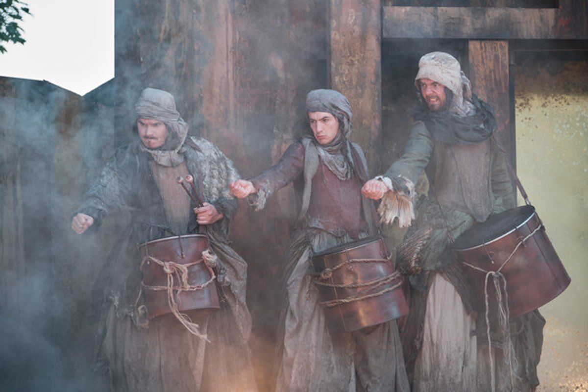 Rhys Warrington, Michael Falukner, Maximilian Marston at The Lord Chamberlain's Men Presents MACBETH