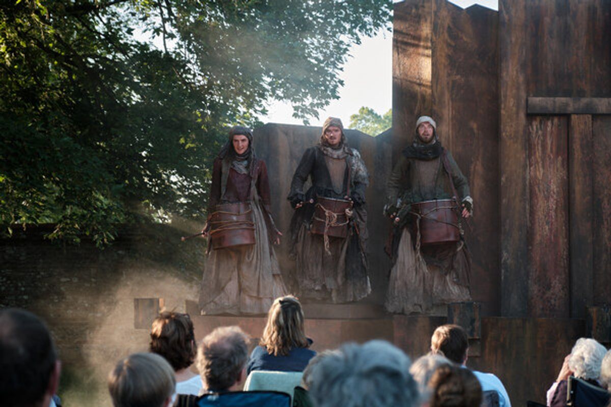 Rhys Warrington, Michael Falukner, Maximilian Marston at The Lord Chamberlain's Men Presents MACBETH