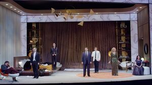 Triney Sandoval; Andy Grotelueschen; Greg Cuellar; Zach Shaffer; Doug Harris; Julie Halston and Christine Toy Johnson. @ BroadwayWorld Triney Sandoval; Andy Grotelueschen; Greg Cuellar; Zach Shaffer; Doug Harris; Julie H Photo