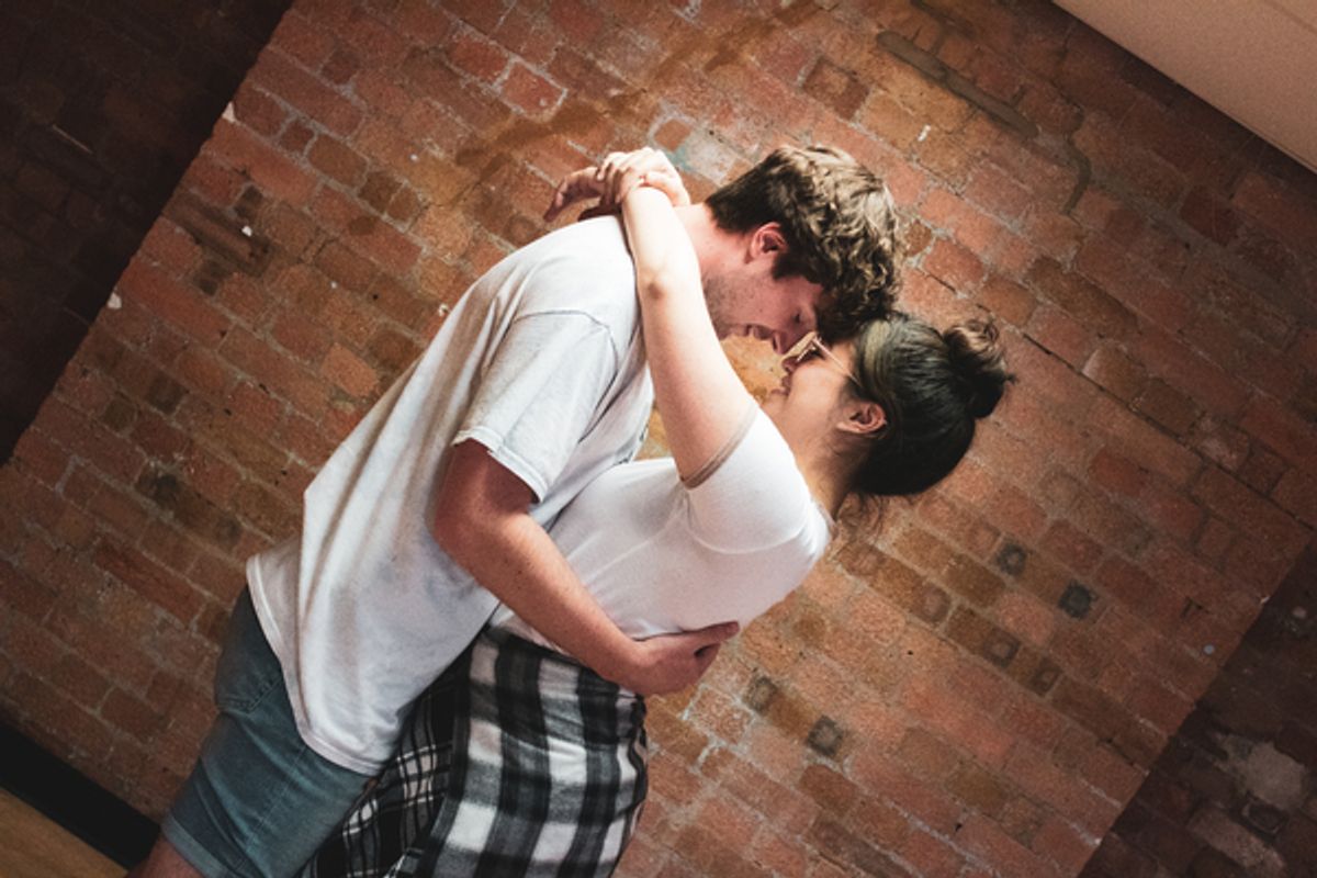Aidan Harkins, Nichola Espallardo at Inside Rehearsal For FROM HERE at Chiswick Playhouse