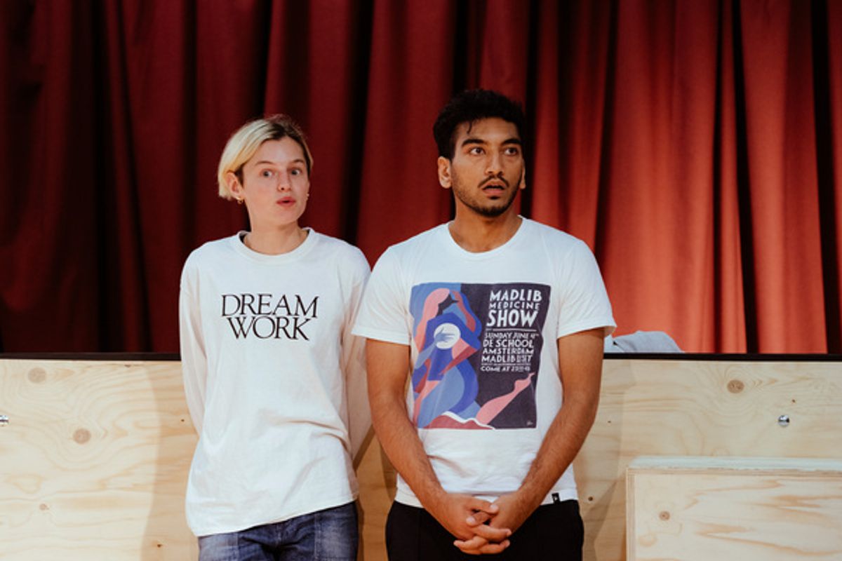Emma Corrin & Nabhaan Rizwan at Inside Rehearsal For ANNA X at the Harold Pinter Theatre