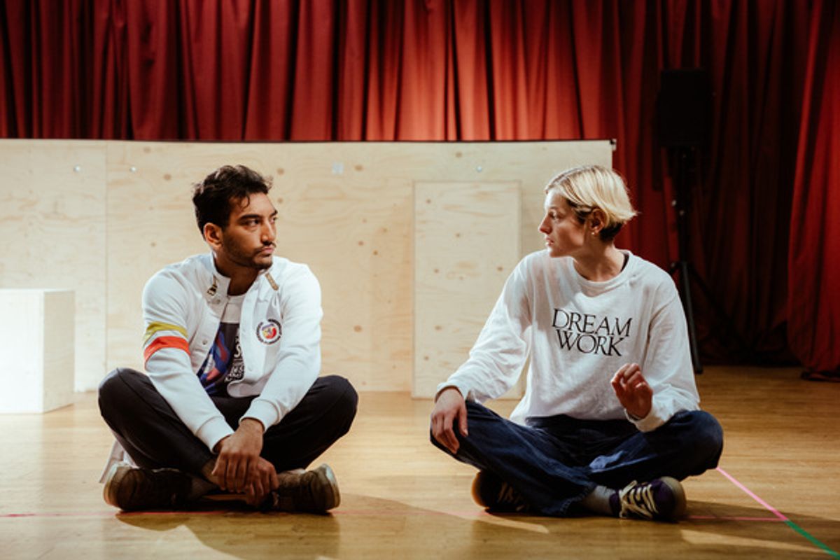 Emma Corrin & Nabhaan Rizwan at Inside Rehearsal For ANNA X at the Harold Pinter Theatre