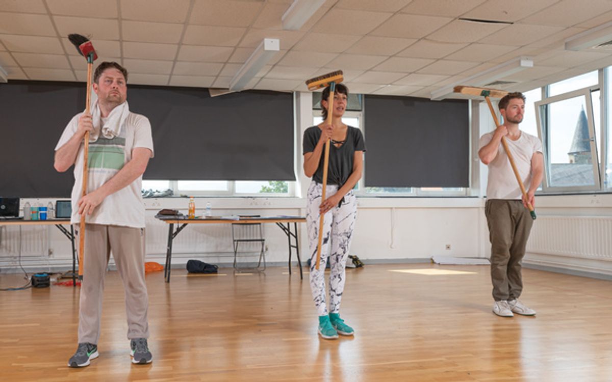 Gerard McCabe, Fleur Mellor and Shaun Blaney at Photos: Rehearsals for STONES IN HIS POCKETS 25th Anniversary Production