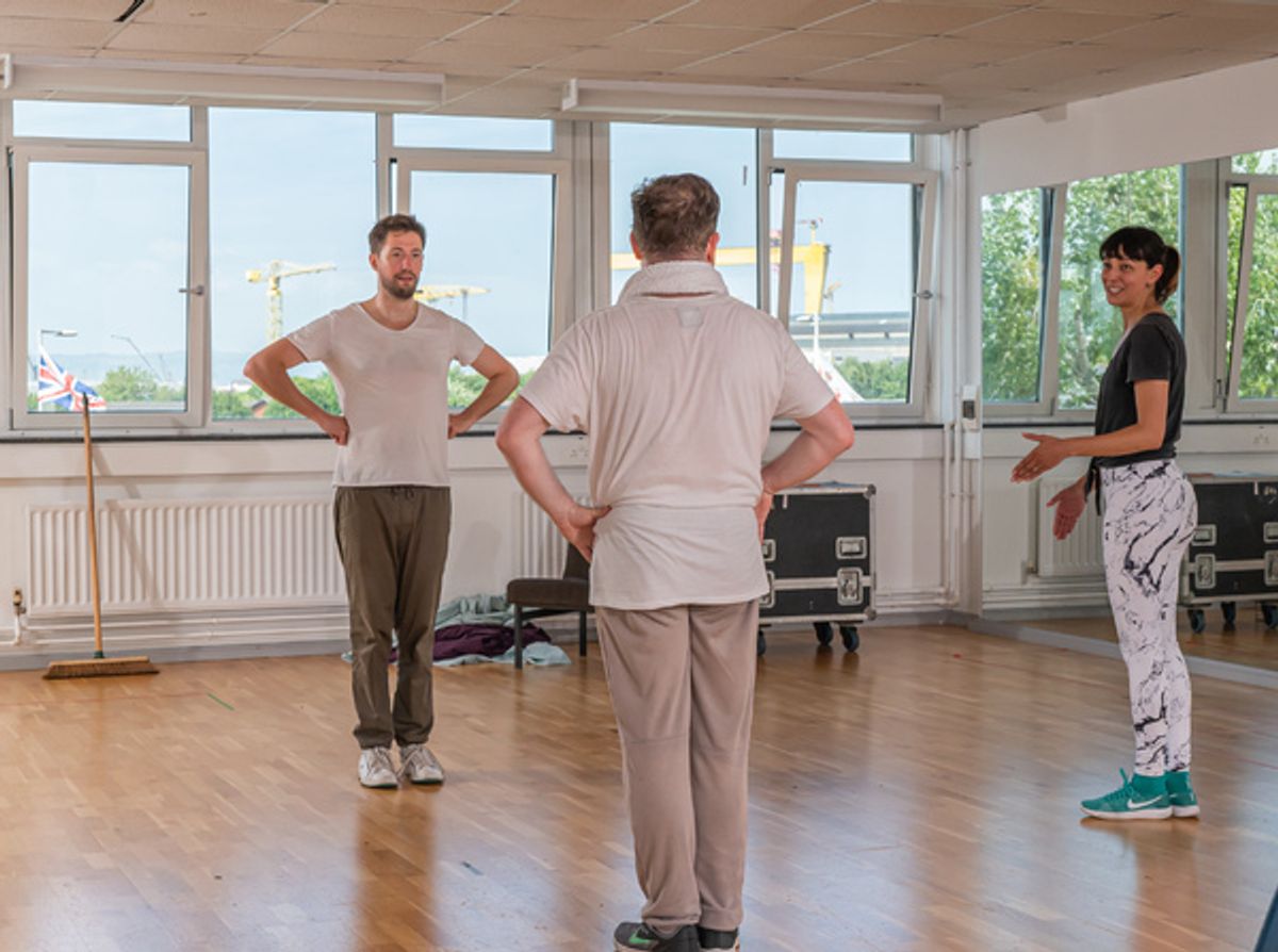 Shaun Blaney, Gerard McCabe and Fleur Mellor at Photos: Rehearsals for STONES IN HIS POCKETS 25th Anniversary Production
