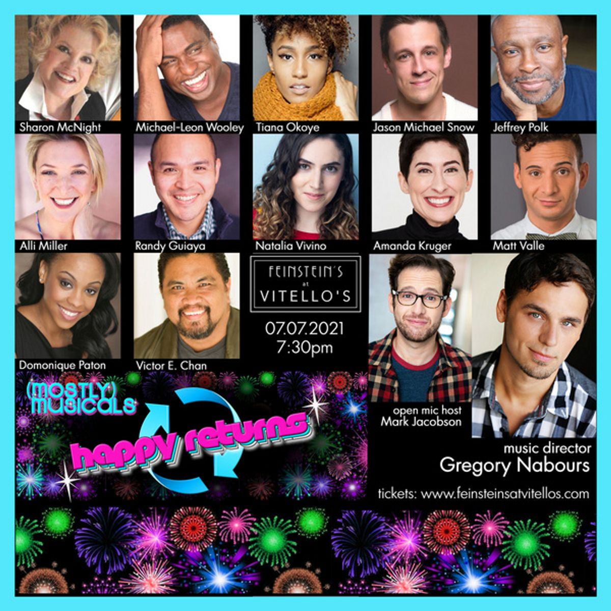 The cast of (mostly)musicals: HAPPY Returns at In Rehearsal With (mostly)musicals' Return to Feinstein's at Vitello's