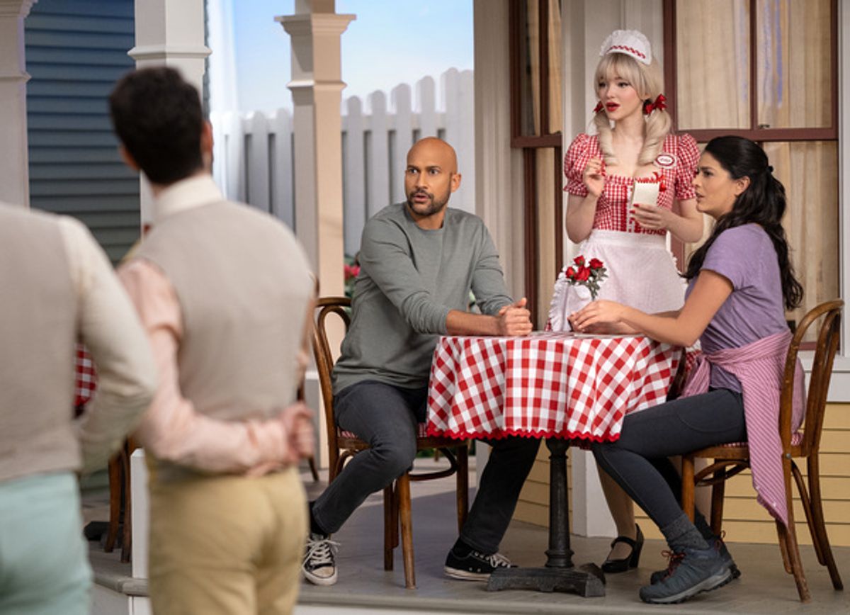 Keegan-Michael Key, Dove Cameron and Cecily Strong at 