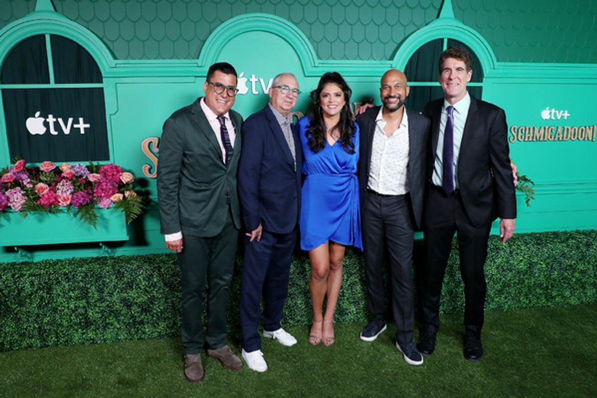 Andrew Singer (executive producer), Barry Sonnenfeld (director), Cecily Strong (producer), Keegan-Michael Key, Cinco Paul (executive producer) at 