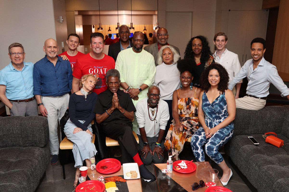 Seated: Arlene Bowman, Andre De Shields, Samuel-Moses Jones, Kimberly Marable, Lori Tishfield. Standing: Burton Schein, Howard Schein, Michael D'Angora, Tom D'Angora, Vincent Phram, Melvin Abston, Mic at 