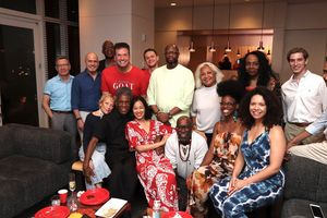 Seated: Arlene Bowman, Andr De Shields, Lia Chang, Samuel-Moses Jones, Kimberly Marable, Lori Tishfield. Standing, Burton Schein, Howard Schein, Michael D'Angora, Tom D'Angora, Vincent Phram, Melvin @ BroadwayWorld Seated: Arlene Bowman, Andr De Shields, Lia Chang, Samuel-Moses Jones, Kimberly Mara Photo