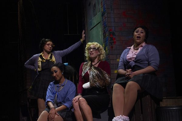 Audrey (Renee Kathleen Koher) gets advice from Ronette (Blair Beasley) and the Urchin Photo