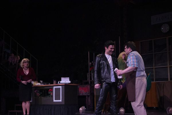 Audrey (Renee Kathleen Koher) looks on as boyfriend Orin (Jamie Michael Parnell) conf Photo