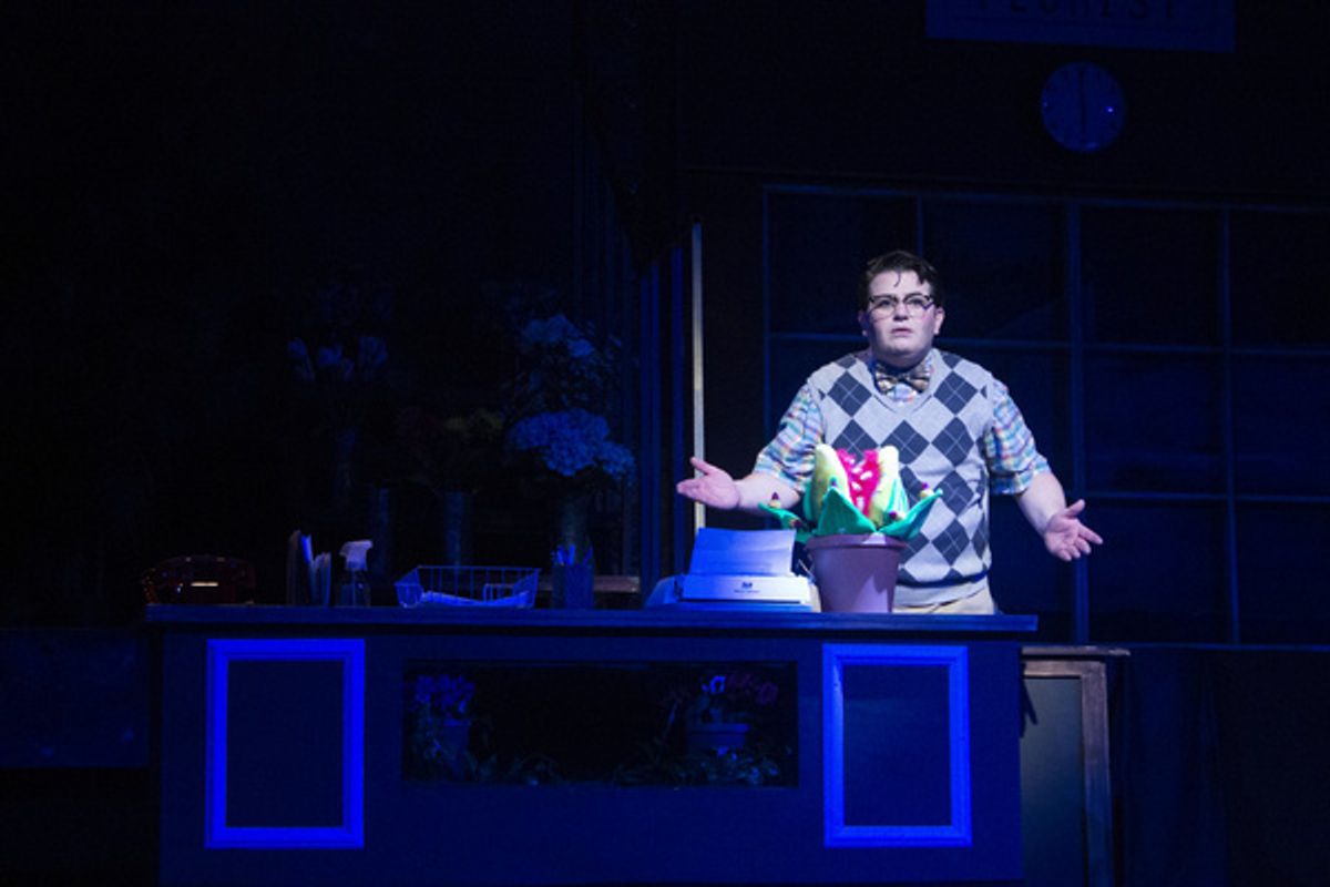 Isaac Wesley Wilson (Seymour) in the Arizona Broadway Theatre production of Little Shop of Horrors at 