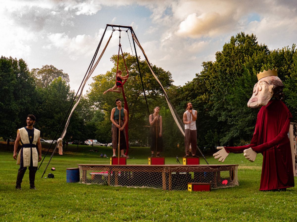 Jo Vito Ramirez, Kaitlin Chin, Elena Nahrmann (aerial), Lisa Villamil, Owen Corey, Rob Cutler at Photos: Check Out Photos From Opening Night of PERICLES in Clark Park