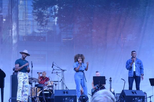 Jhardon Milton, Adrienne Warren and Matthew Griffin Photo