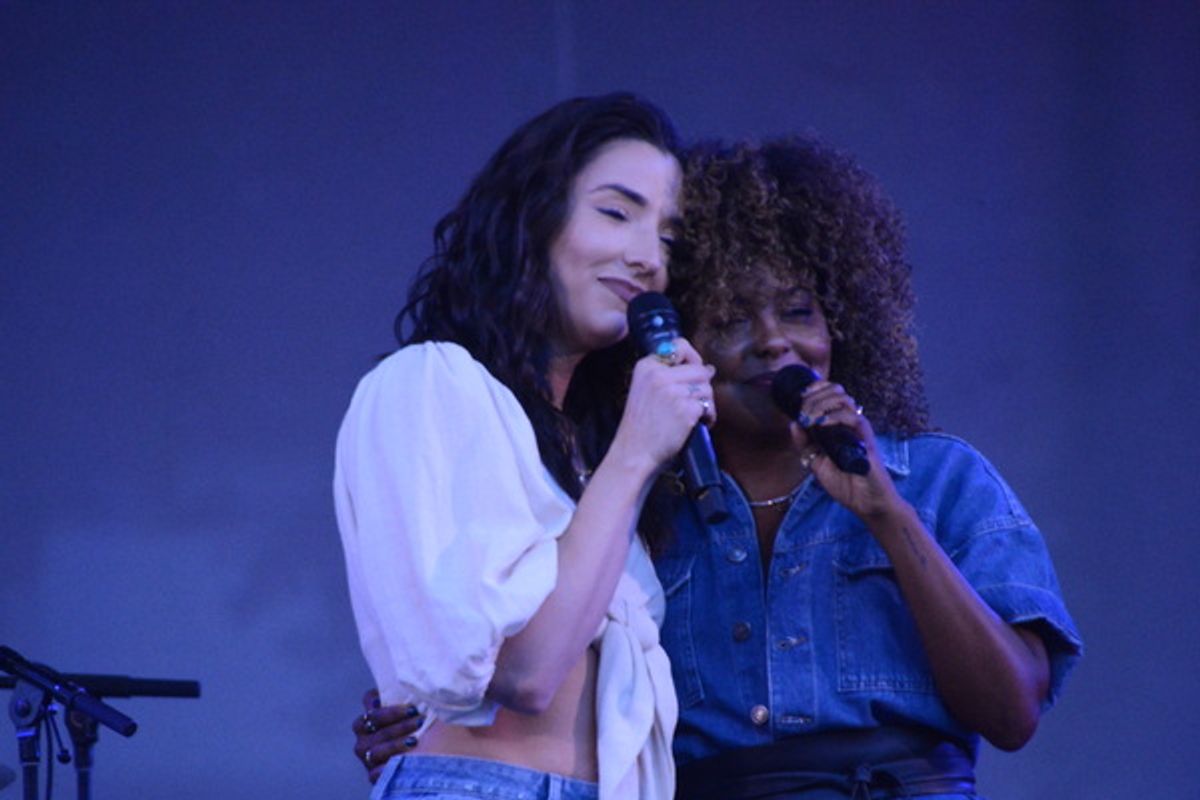 Ashley Loren and Adrienne Warren at 