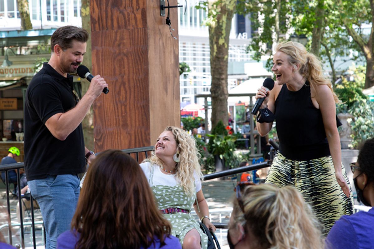 Andrew Rannells, Ali Stroker, Betsy Wolfe at 