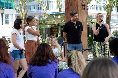 Lauren Patten, Ciara Renee, Ali Stroker, Andrew Rannells, Betsy Wolfe Photo