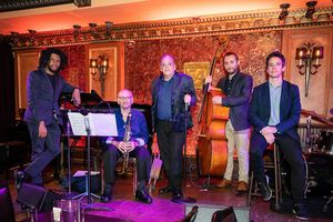 Sean Mason, Dave Liebman, John Minnock, Mark Lewandowski and Pablo Eluchans on stage at Feinstein''s/54 Below on July 29, 2021 Photo by Leslie Farinacci @ BroadwayWorld Sean Mason, Dave Liebman, John Minnock, Mark Lewandowski and Pablo Eluchans on stage Photo