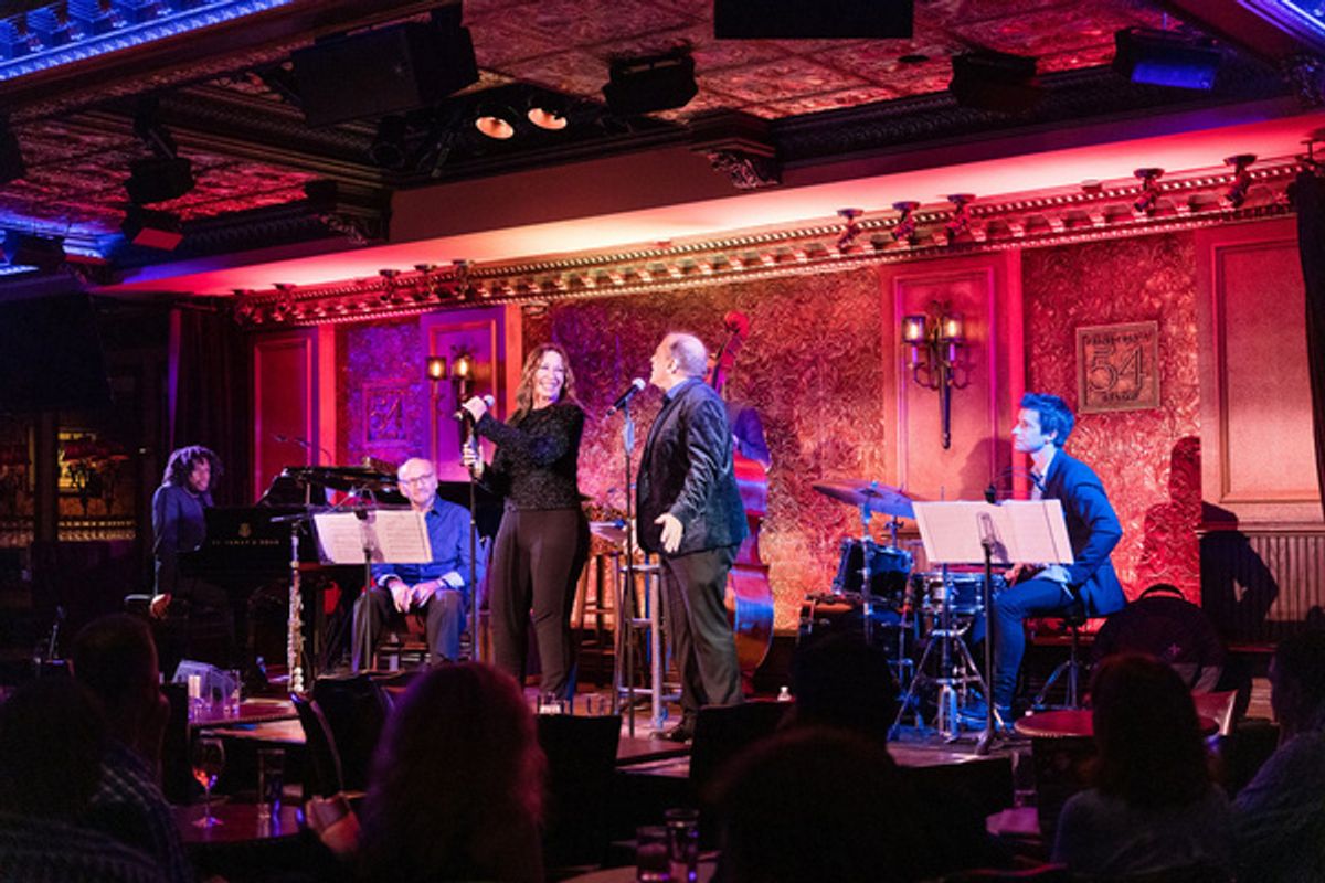 Guest vocalist Deborah Lippmann and John Minnock on stage at Feinstein''s/54 Below on July 29, 2021 Photo by Leslie Farinacci at 