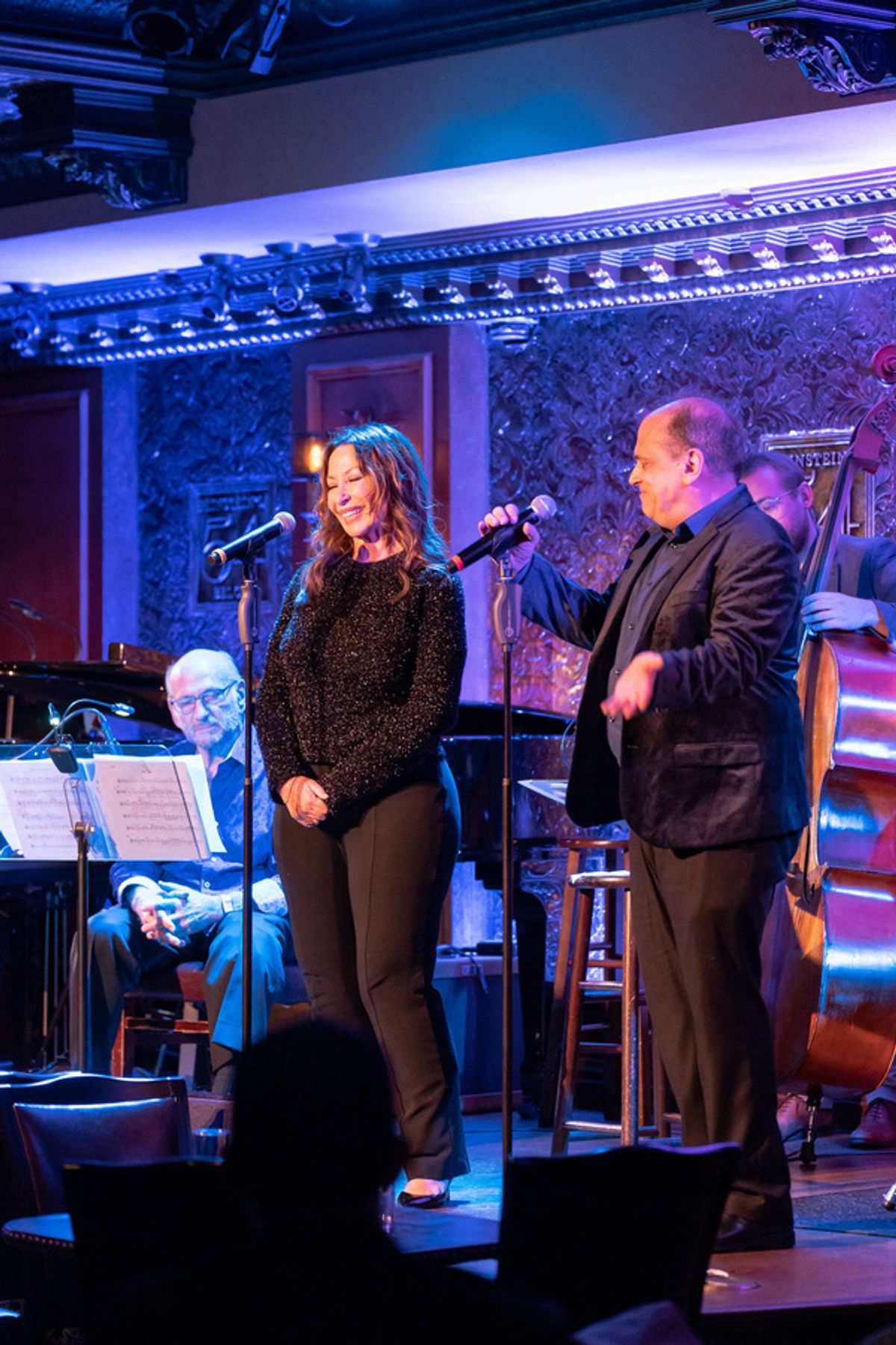 Guest vocalist Deborah Lippmann and John Minnock on stage at Feinstein''s/54 Below on July 29, 2021 Photo by Leslie Farinacci at 