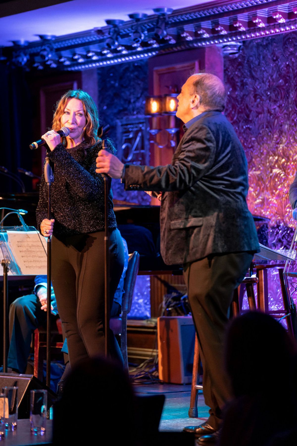 Guest vocalist Deborah Lippmann and John Minnock on stage at Feinstein''s/54 Below on July 29, 2021 Photo by Leslie Farinacci at 