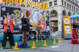 Sofia Jean Gomez, Malik Work, Teresa Avia Lim, and Reza Salazar in Shakespeare: Call and Response, during Mobile Unit's Summer of Joy, a free tour of New York City @ BroadwayWorld Sofia Jean Gomez, Malik Work, Teresa Avia Lim, and Reza Salazar in Shakespeare: Call Photo
