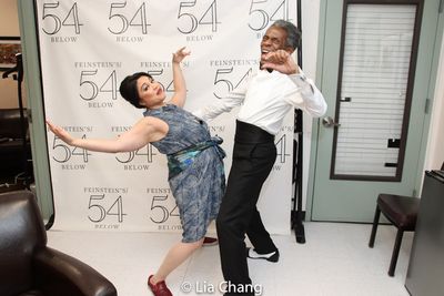Andr  De Shields passed on good vibes to Maria-Christina  after his concert, Black By Photo