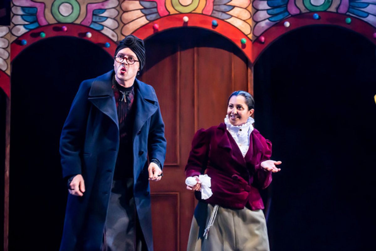 Anthony Spargo and Serin Ibrahim in The Wolves Of Willoughby Chase at Greenwich Theatre at 